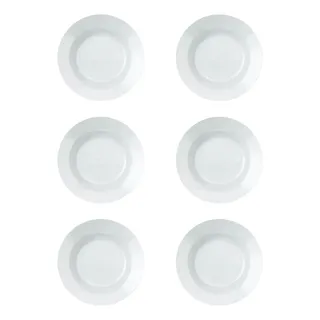 Jogo De Pratos Fundos 6 Peças Branco Duralex Opaline Vidro Jogo De Pratos Fundos 6 Peças Branco Duralex Opaline Vidro