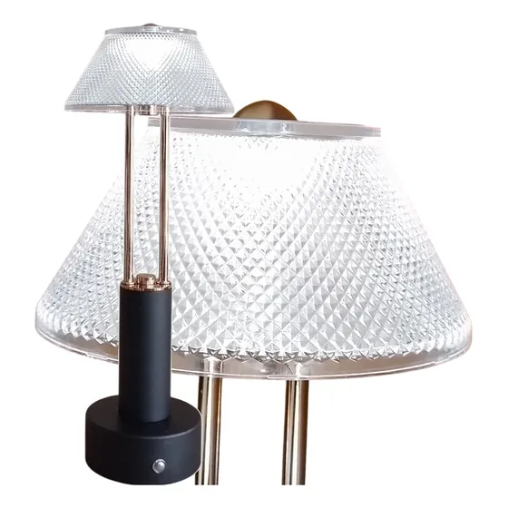 Abajur Cristal Toque 29cm Led Branco Neutro Quente