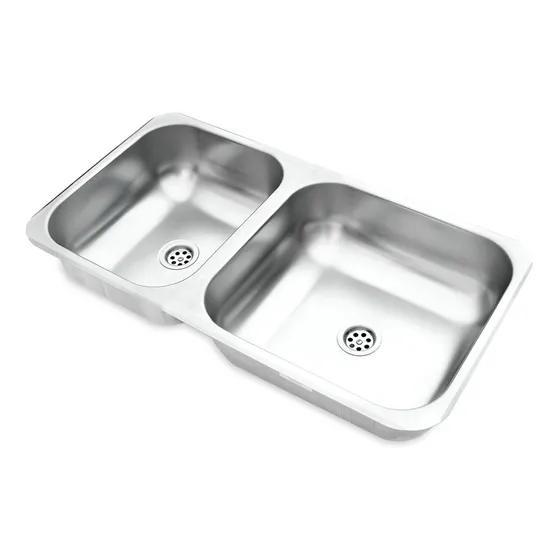 Pileta Doble Bacha Cocina Acero Inoxidable 67,5x34x14 Cm