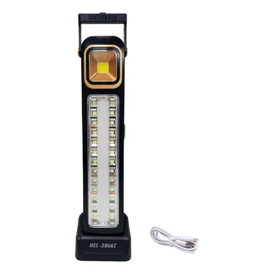 Luz Led Emergencia Portátil Solar Recargable 2 Modos 26 Leds Color Negro