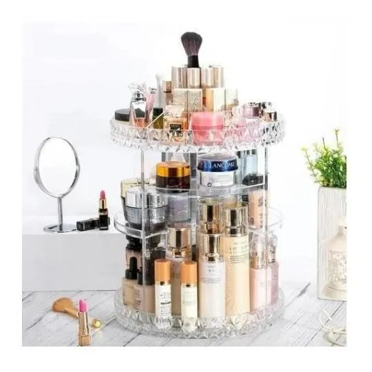 Organizador giratorio acrílico para joyas y maquillaje - Interponte