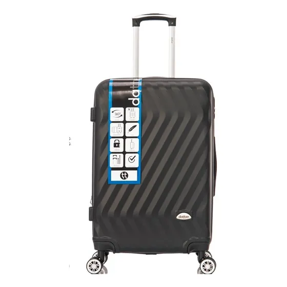 Valija Mediana 4 Ruedas Dattier Rigida Abs Resistente Color Negro 4010