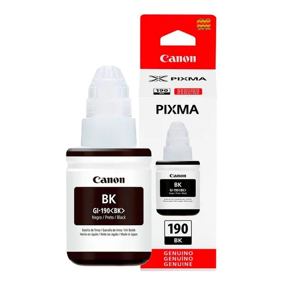 Botella De Tinta Canon Original Gi 190 Para Pixma Negro