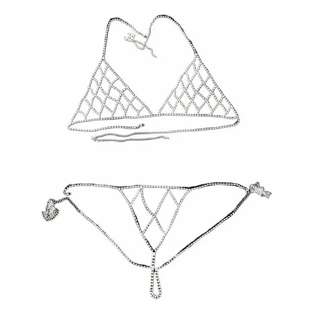 Az. Conjunto De Lencería Sexy Con Cadena Corporal De Malla