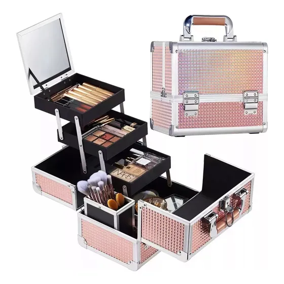 Maleta De Mano Maquillaje Manicure Cosmeticos Portatil 9.1''