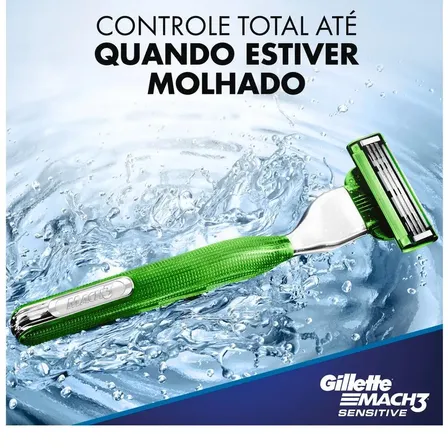 Aparelho De Barbear Gillette Mach3 Acqua-grip Sensitive