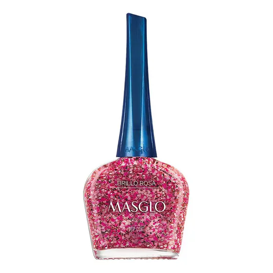 Esmalte Tradicional Glitter Brillo Rosa Masglo