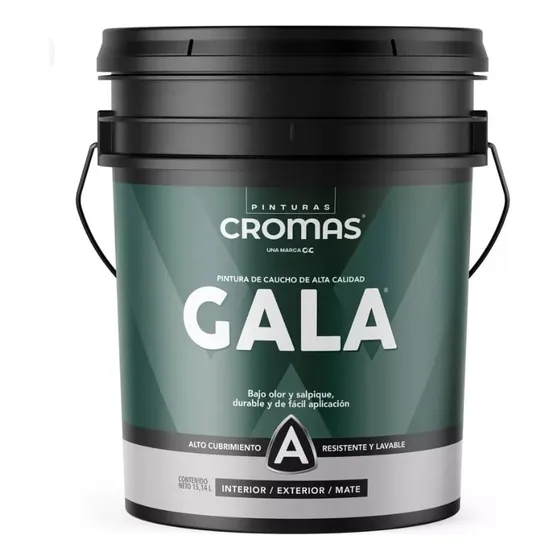 Pintura Caucho Blanco Clase A Gala Cromas Cuñete 