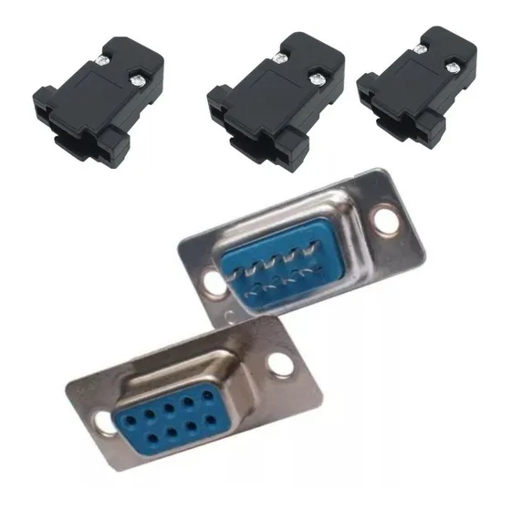 10 Peça - Conector Db9 Fêmea + Capa Preta Kit Curto Promoção