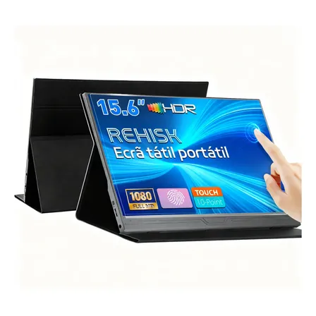 Monitor Portátil Touch 15.6 Ips Full Hd Hdmi Para Notebook Preto 127/220v