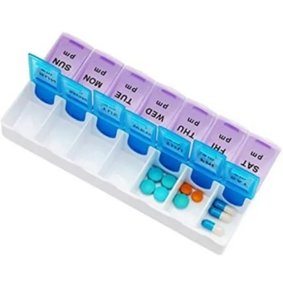 Organizador De Pastillas Semanal Dia Y Noche Pastillero