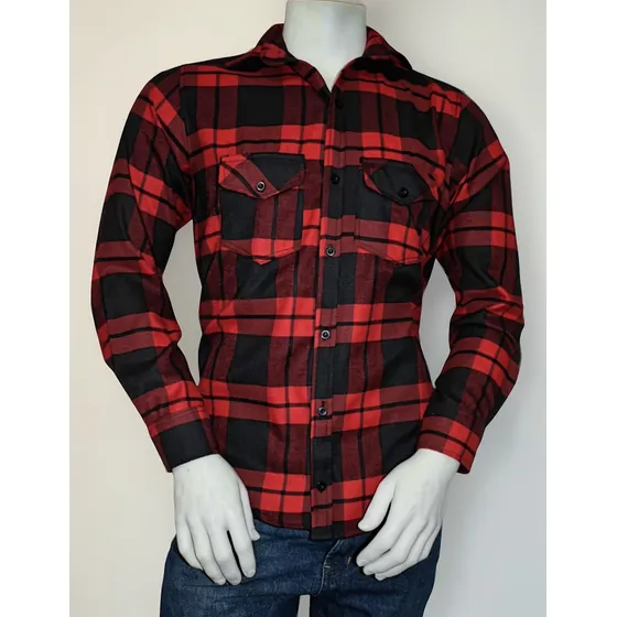 Camisa Slim Leñadora Manga Larga Roja