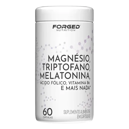 Magnésio, Triptofano, Melatonina, Ácido Fólico, Vitamina B6, Formula Indutora de Sono - 60 Capsulas - Forged Nutrition