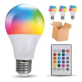 3 Focos Led Rgb 9w Con Control Remoto Fiesta Bar Decoracion 3 Focos Led Rgb 9w Con Control Remoto Fiesta Bar Decoracion