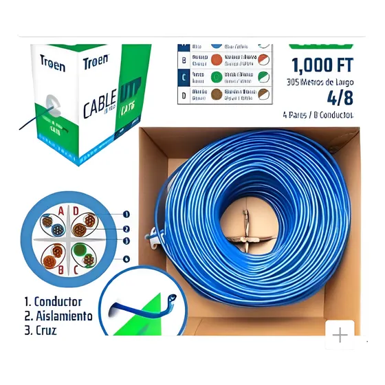 Troen Cable Utp Cat6 1000 Ft