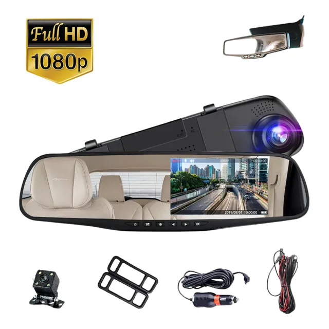 Espejo Retrovisor Con Camaras Retroceso Y Frontal 
