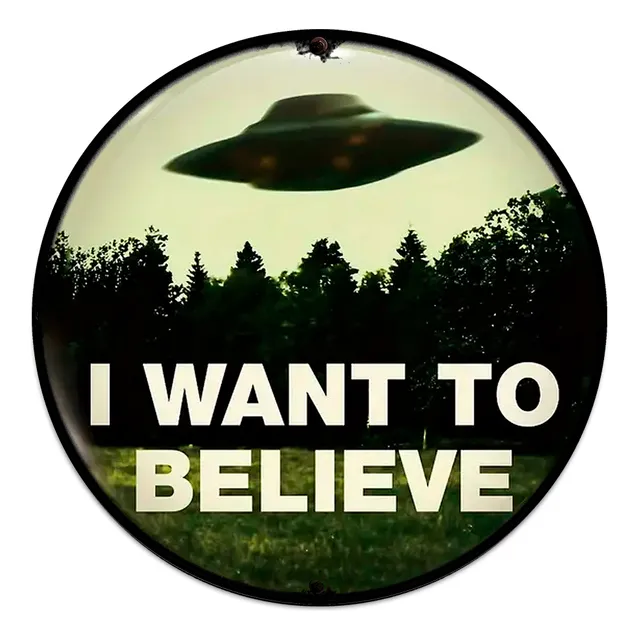 #1057 - Cuadro Decorativo Vintage Ovni I Want To Belive Ufo