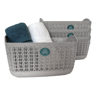 4 Canastas Biodegradables Agave Tejidas Multiusos 23x16x12.5 4 Canastas Biodegradables Agave Tejidas Multiusos 23x16x12.5