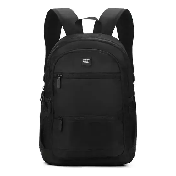 Mochila Liceal Estudiante Aoking Xn3306-5 Color Negro Diseño de la tela Liso