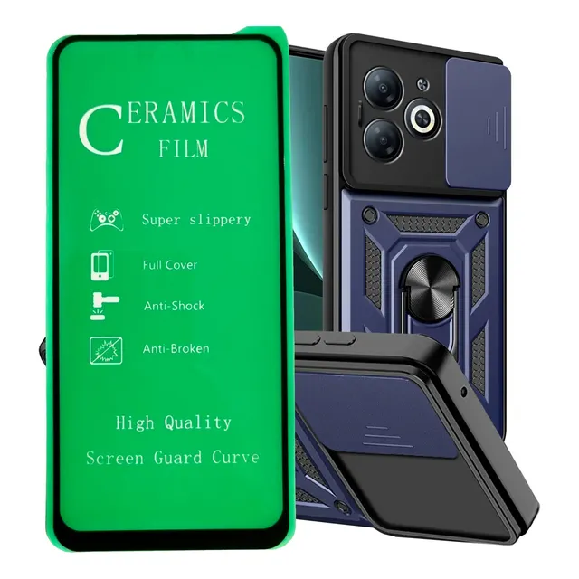 Forro Funda Antichoque Ultra Reforzado + Protector De Pantalla Para Infinix (hidrogel O Vidrio Cerámico)