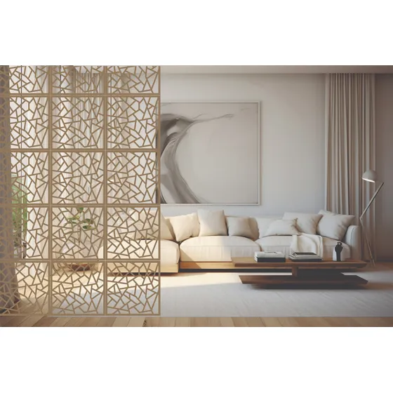 Kit 36 Módulos Cobogó Vazado Mdf 3mm Cm Madeira Mdf