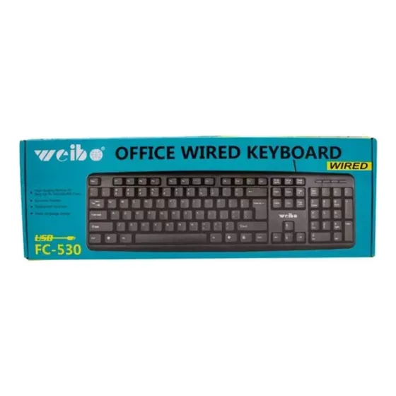 Teclado Alámbrico Weibo Usb Para Pc Fc-530 Teclado Negro Idioma Español