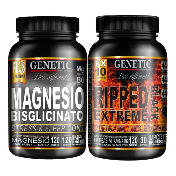 60 Días Bisglicinato De Magnesio Quemagrasas Ripped Genetic