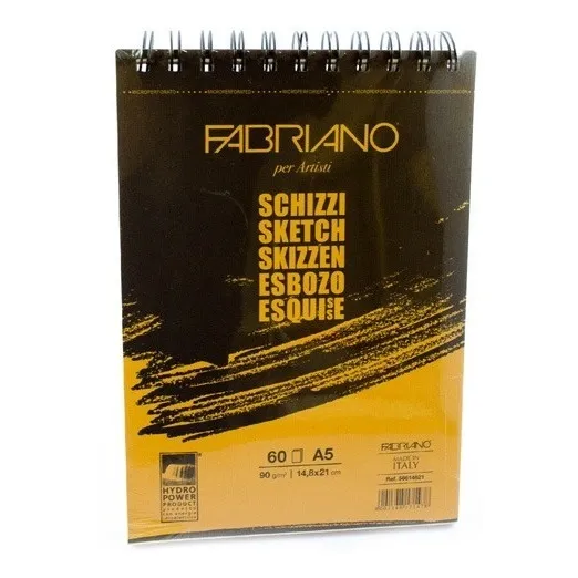 Cuaderno Fabriano sketch 216522 60 hojas a5 1 materias unidad x 1 21cm x 14cm color negro