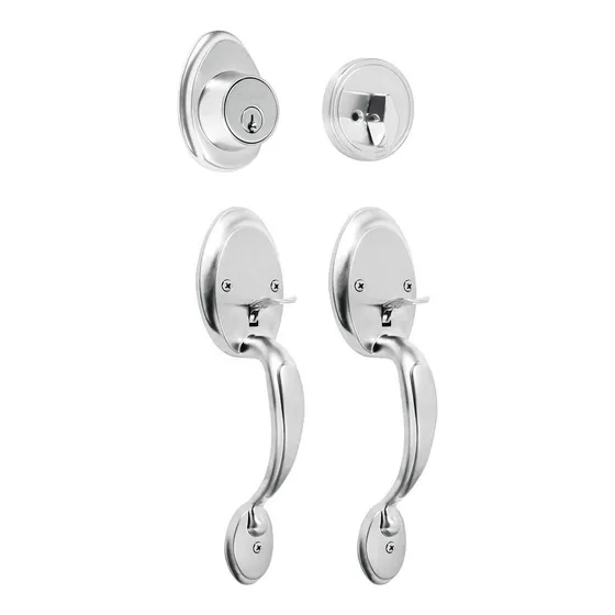 Cerradura Entrada, Cromo Mate, Mariposa, Hermex 23678 Color Gris