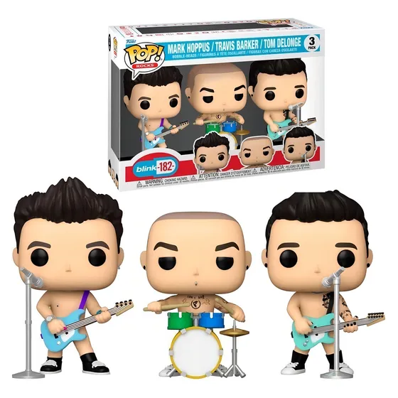 Funko Pop! Rocks: Blink 182 - Mark Hoppus / Travis Barker / Tom Delonge 3 Pack