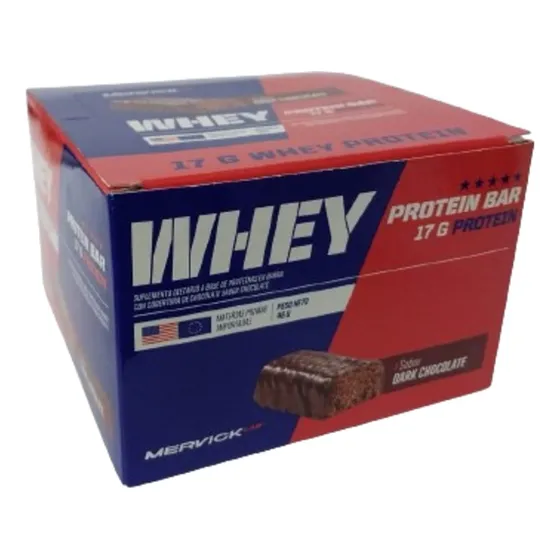 Barra Mervicklab Protein Bar Dark Chocolate 12 Uds X 46g Sabor Chocolate negro