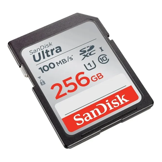 Tarjeta de memoria Sandisk Ultra SD UHS-i de 256 GB y 100 MB/s