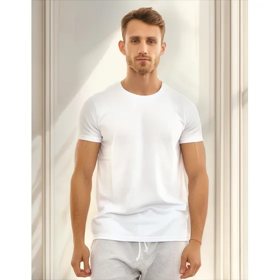 Remera Básica Hombre Manga Corta Algodón Premium