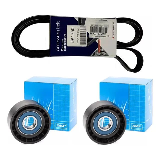 Kit 2 Poleas Poli V Skf + Correa Poli V Kangoo 1.6 16v K4m
