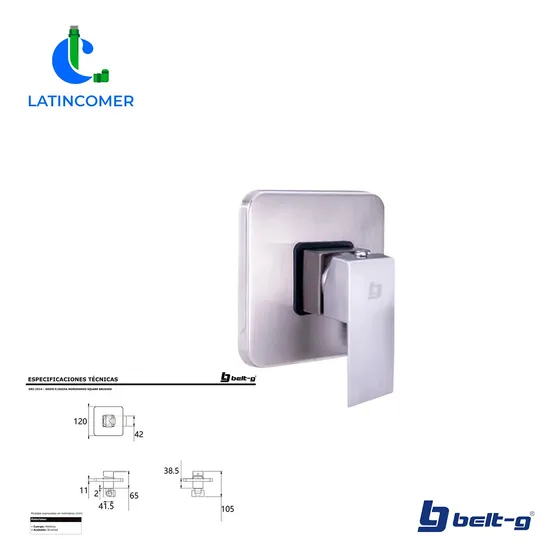 Grifo Ducha Monomando Square Brushed. Gri-1614