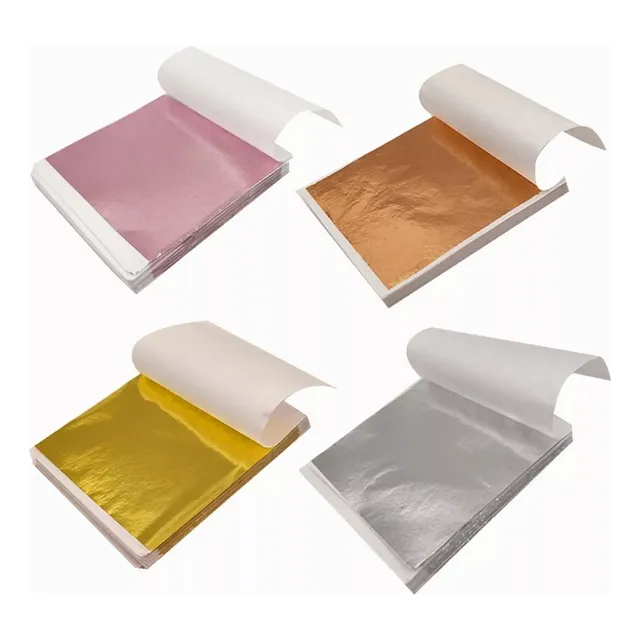 Láminas Imitación Oro 400 Hojas Arte Decorar Artesanías 9 Cm