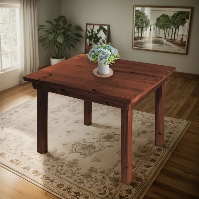 Mesa Madera Comedor Cocina Maciza Recta Vintage 100x80 Sajo