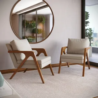 Conjunto 2 Poltronas Decorativa Mona Linho Areia Para Sala De Estar E Recepção - Minha Loja De Móveis Conjunto 2 Poltronas Decorativa Mona Linho Areia Para Sala De Estar E Recepção - Minha Loja De Móveis