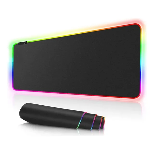 Pad Mouse Gamer 90x40 Cm Rgb Iluminado Color Negro
