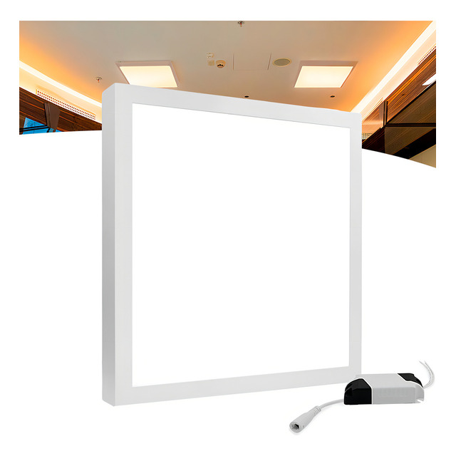 Luminária Plafon Led 48w 60x60 Sobrepor Quadrado Quente Estrutura Branco Quente 110v/220v Luminária Plafon Led 48w 60x60 Sobrepor Quadrado Quente Estrutura Branco Quente 110v/220v