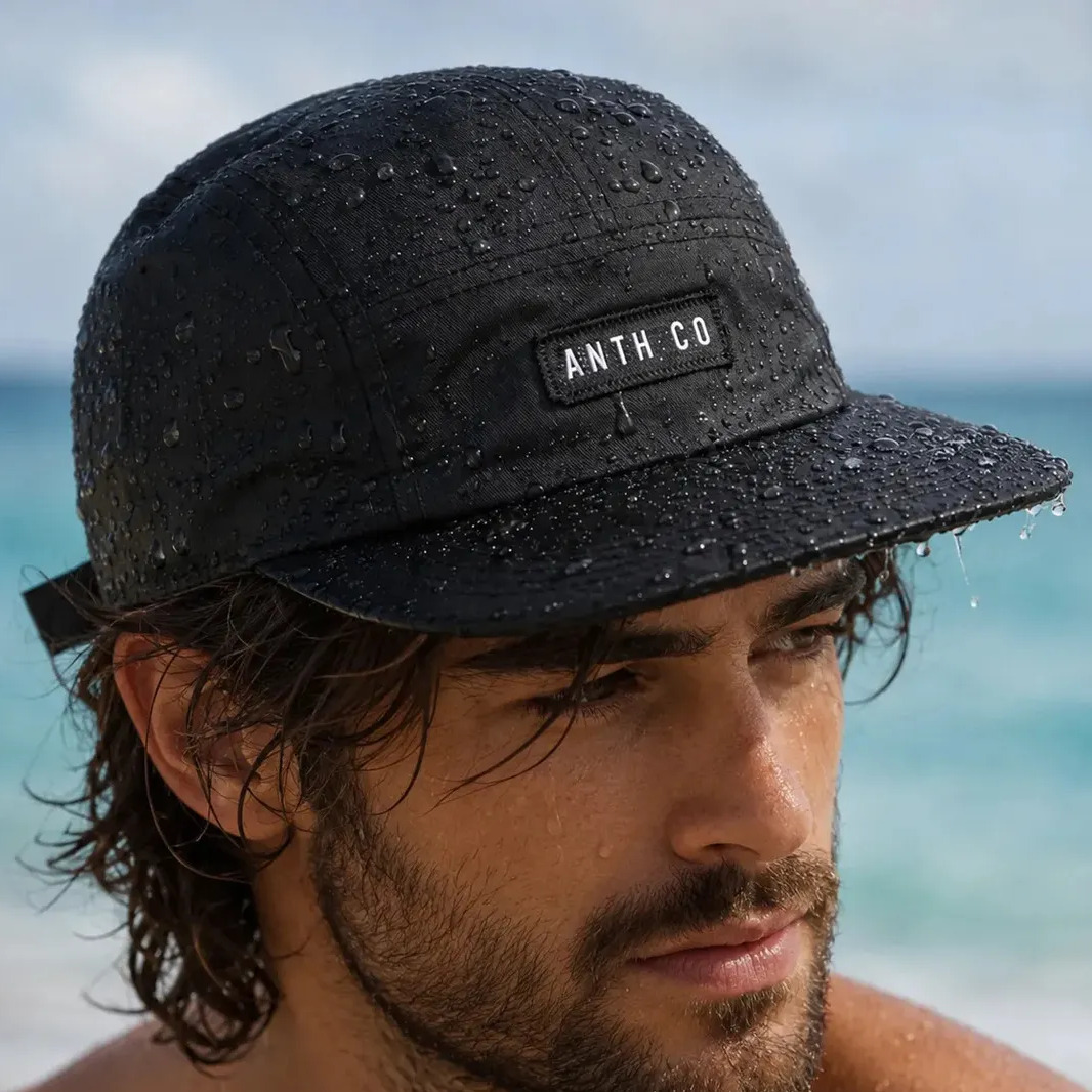 Boné Aba Reta Five Panel Evasecret Water Strapback Impermeavel Preta Boné Aba Reta Five Panel Evasecret Water Strapback Impermeavel Preta