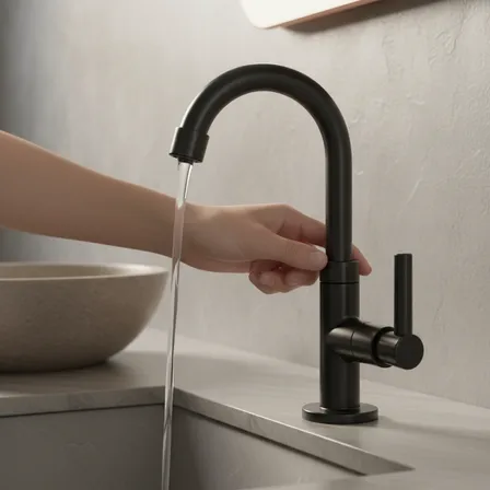 Torneira Para Banheiro Preta Pia Lavatorio Cuba Bancada Abs Preto Fosco