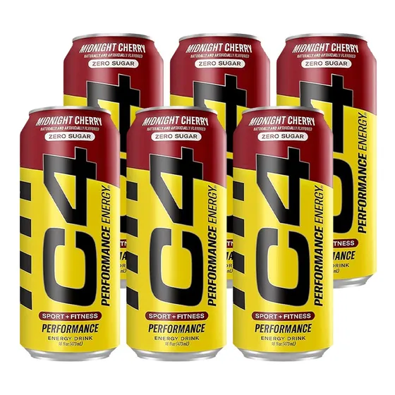 Pack 6 Und C4 Energy 16oz Sabor Midnight Cherry