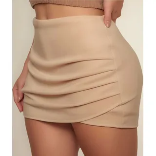 Short Saia Feminino Drapeado Elegante, Moderno E Sofisticado Short Saia Feminino Drapeado Elegante, Moderno E Sofisticado