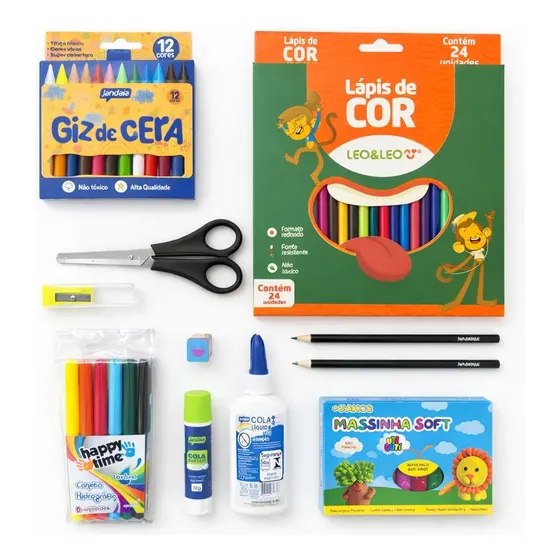 Kit Volta Às Aulas Material Escolar Infantil Menina E Menino