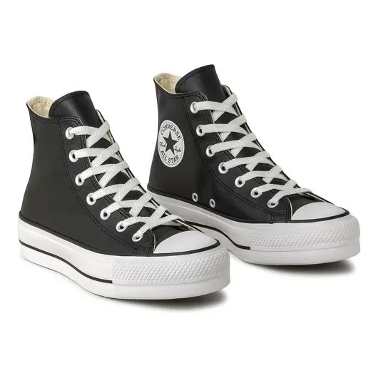 Zapatillas Converse Chuck Taylor Bota Plataforma Negra Cuero