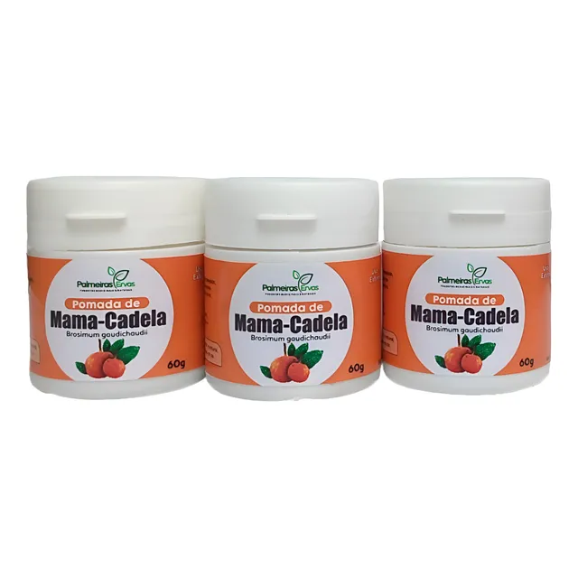 Kit 3x Pomadas Mamacadela 60g Creme Artesanal Original Potes