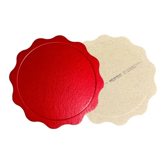 10 Discos Cakeboards Redondo Linea Viva Paper  18cm Rojo 