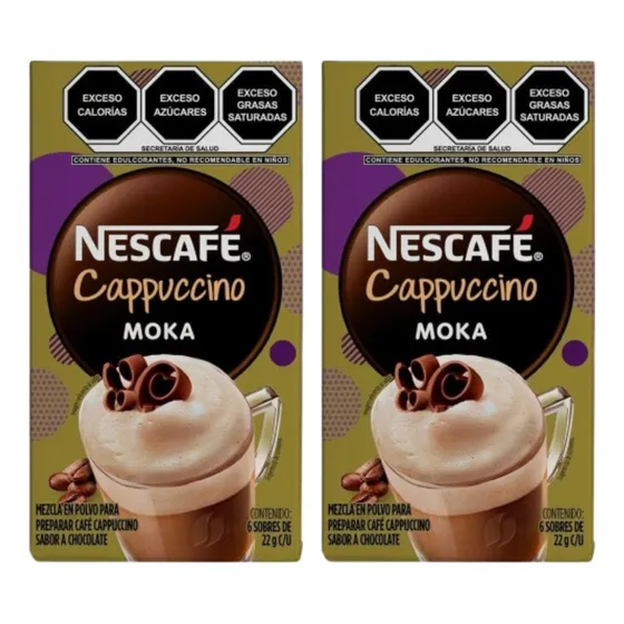 2 Pzs Nescafe Café Nescafé Cappuccino Moka Sabor Chocolate 6