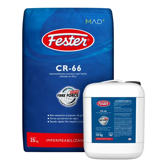 Fester Cr 66 Gris (35 Kg) Impermeabiliza Y Protege Muros Gris Mate